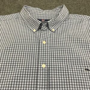 Vineyard Vines Men's Black and White Checkered Shirt